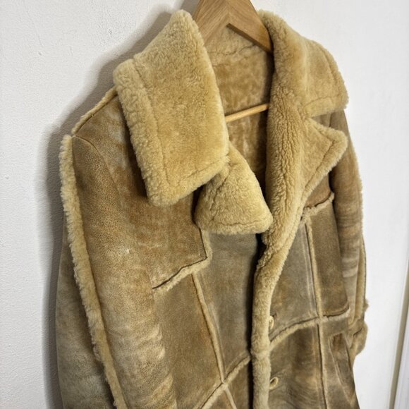 Vintage Leather Attic Shearling Coat 34 Made in Canada Raw Suede Sherpa Lined - Picture 3 of 10